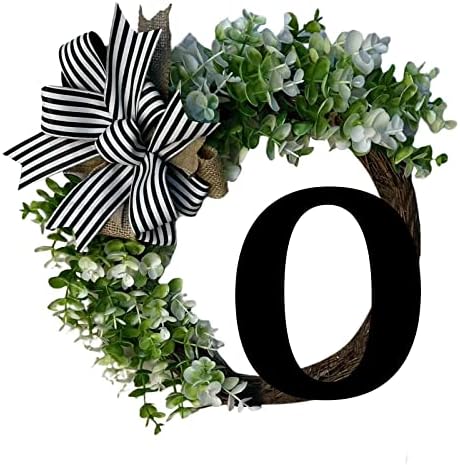 Customizable Wreath for Front Door with Bow and Welcome Sign