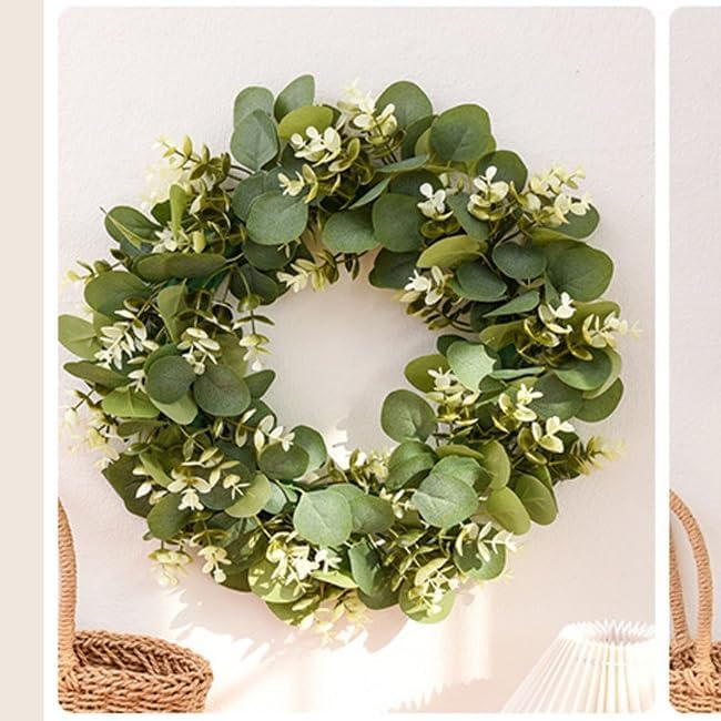 Gold Money Grass Flower Wreath for Doors and Windows