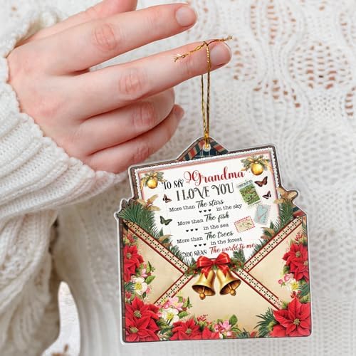 RABOWA Bell Merry Christmas Clear Acrylic Ornament