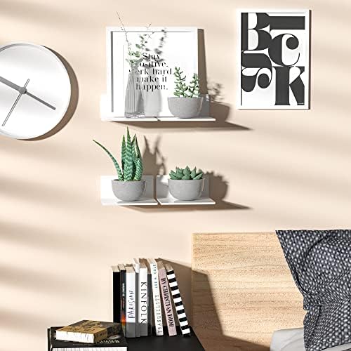 6 Inch Acrylic Floating Shelves 2 Pack White