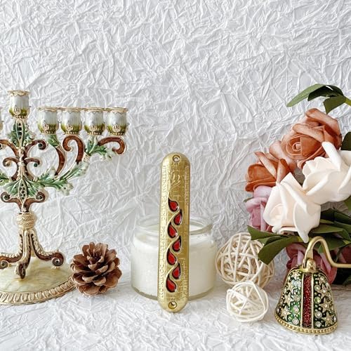 Hand-Painted Mezuzah with Scroll for Jewish Homes