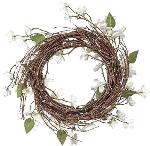 Primitives by Kathy Dogwood Blossom Decorative Wreath 1