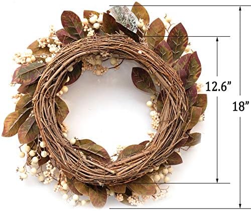 Idyllic Artificial Eucalyptus Leaf Wreath with White Berries
