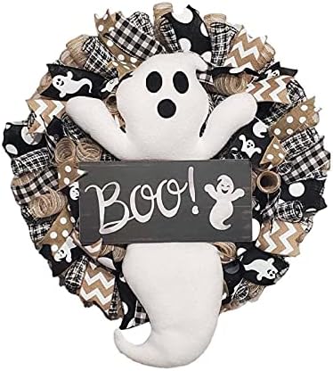 ZintaozT Halloween Ghost Wreath Front Door Decoration
