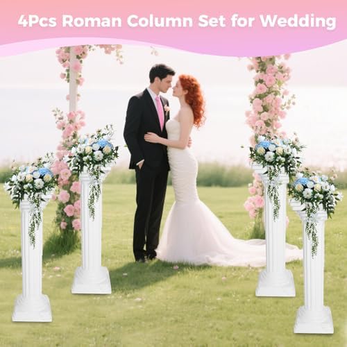 4Pcs Roman Column Set for Wedding and Home Decor