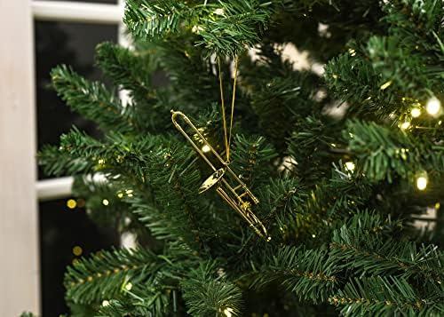 Gold Tone Trombone Hanging Ornament 5 Inch