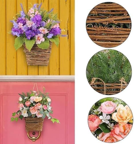 Hydrangea Door Hanging Basket Wreath Yellow