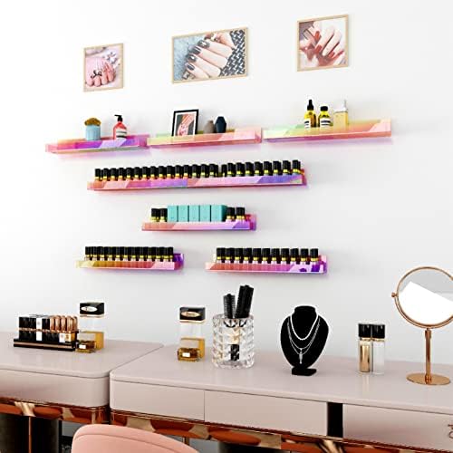 4 Pack 15 Inch Iridescent Acrylic Floating Wall Shelves