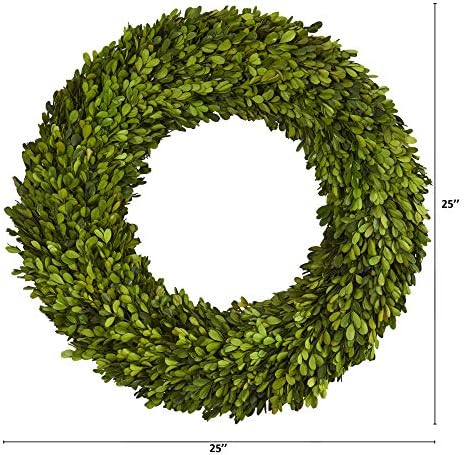 Nearly Natural 24in Preserved Boxwood Wreath