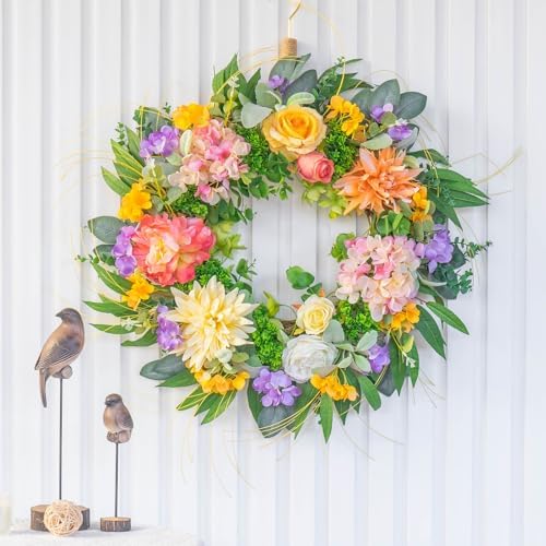 Soomeir Spring Wreath for Front Door Decor