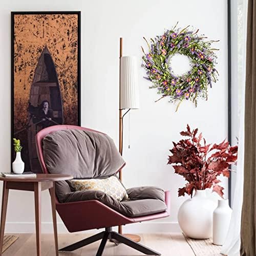 24 Inch Spring Wild Flower Wreath for Front Door