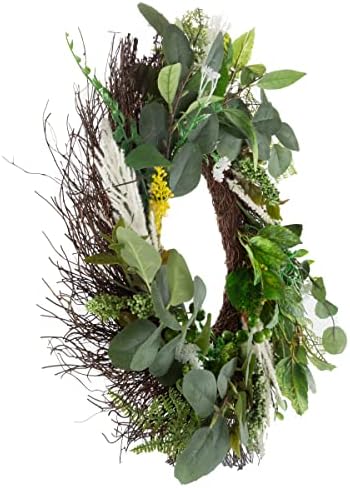 Sweet Anne Eucalyptus Wreath - 22 Inch Artificial Decor