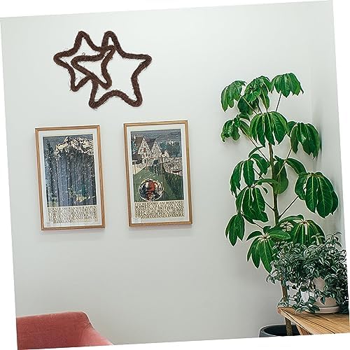 2pcs Handwoven Rattan Star Door Wreath Decorations