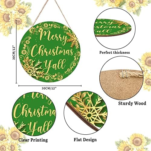 Christmas Gold Wreath Door Hanger Home Decor