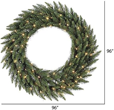 Vickerman 96 Camdon Fir Artificial Christmas Wreath with Warm White LED Lights