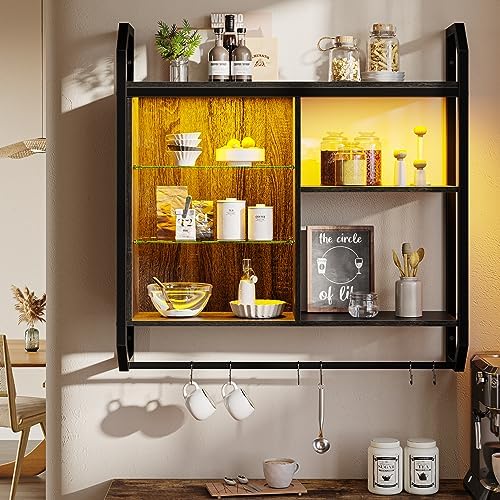 Bestier Gaming Floating Shelves with LED Lights