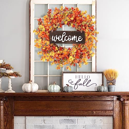 Sggvecsy 20 Inch Autumn Front Door Wreath