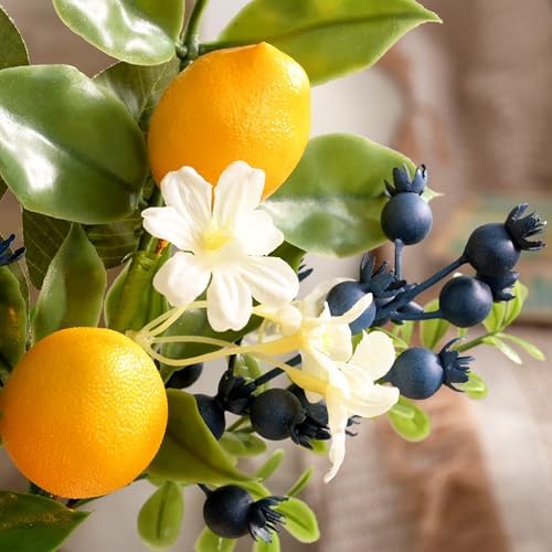 Valery Madelyn 24 Inch Summer Wreath with 6 Lemon Picks