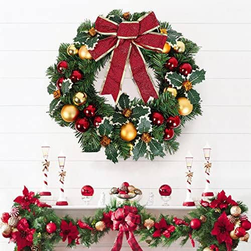LASPERAL 17 Inch Artificial Christmas Door Wreath