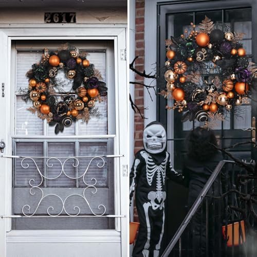Valery Madelyn 26 Inch Halloween Wreath with Lights