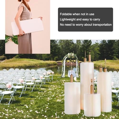4Pack Cylinder Pedestal Stand for Dessert Display