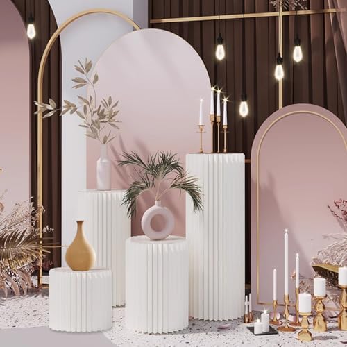 4Pack Cylinder Pedestal Stand for Dessert Display