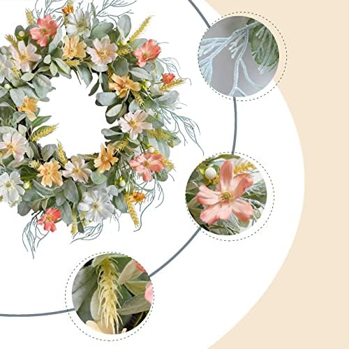 20 Inch Daisy Flower Wreath for Front Door