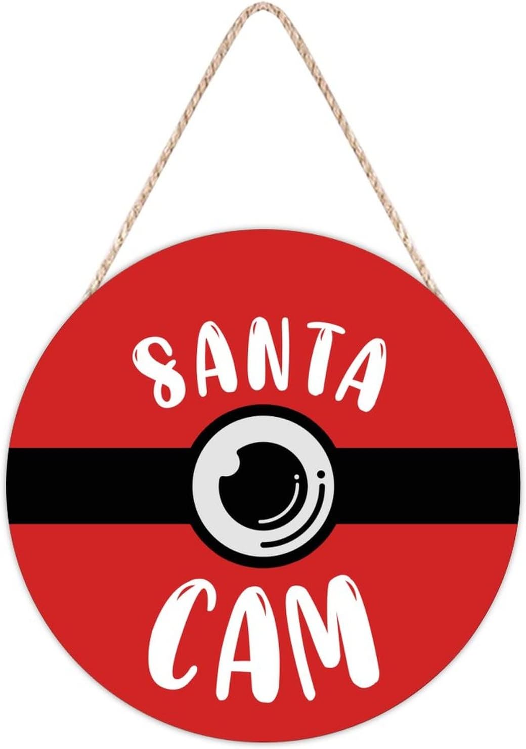 Farmhouse Door Hanger Funny Elf Surveillance Wood Sign 10x10in