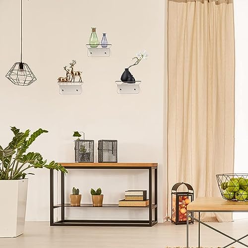 Clear Acrylic Floating Wall Shelf 3 Pack