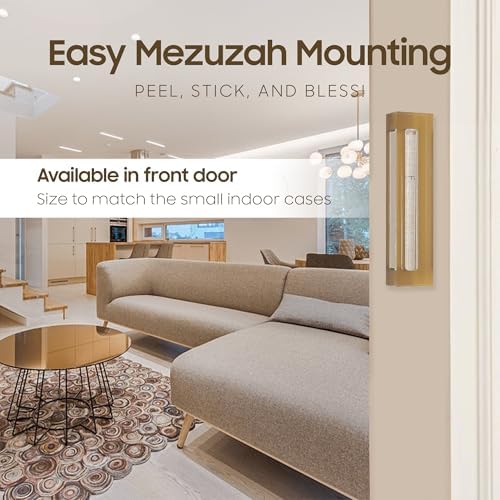 AS Mezuzah Acrylic Case for Door - Gold 6 Inches