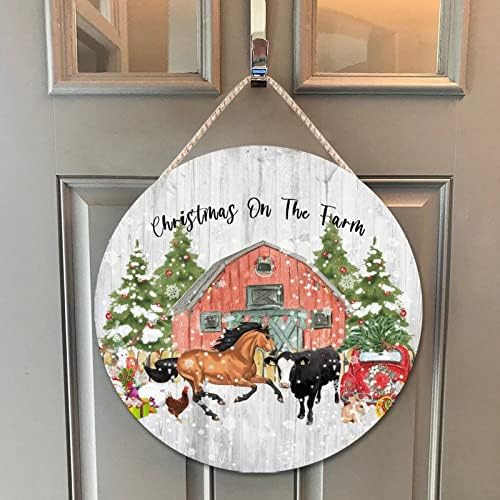 Farmhouse Door Hanger Decor 10x10in Wood Sign
