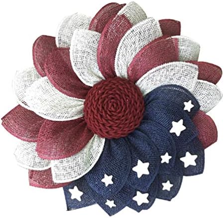 Patriotic Flag Fabric Wreath Front Door Decor