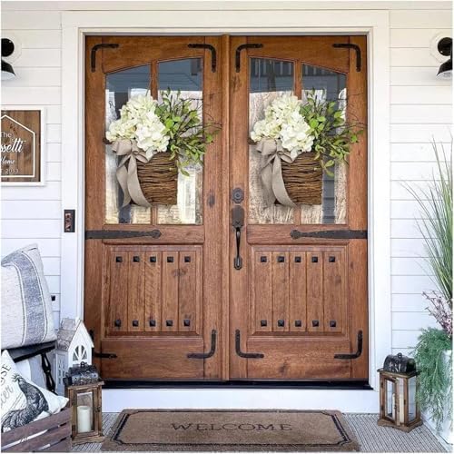 Manutox Cream Hydrangea Door Wreath Basket Hanger