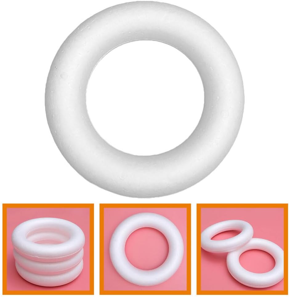 Amosfun Foam Wreath Forms 21cm for DIY Crafts