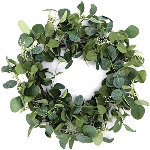 20 Inch Eucalyptus Wreath for Front Door Decor