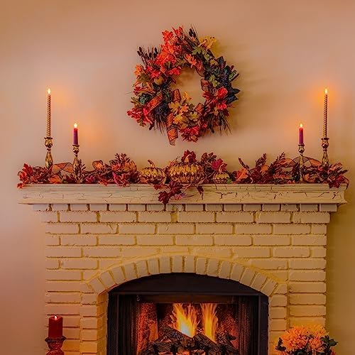 Temfmy 18 Inch Rattan Vine Branch Wreath for DIY Crafts