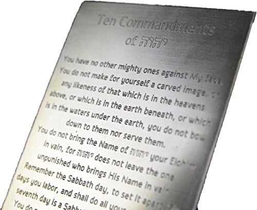 10 Commandments Engraved on Solid Brass Plate