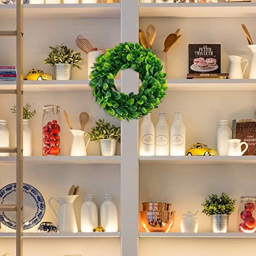 2Pack Small Boxwood Wreath 10 Inch Faux Greenery Decor