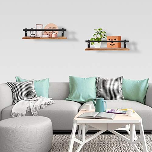 Floating Shelves Set of 2 Carbonized Black Rustic Wood