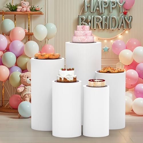 3 Pcs Cylinder Pedestal Stand for Party Decor