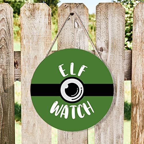 Funny Green Elf Watch Door Hanger for Kids