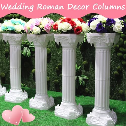 DYRABREST 2 Pack White Roman Column Pedestal Stand