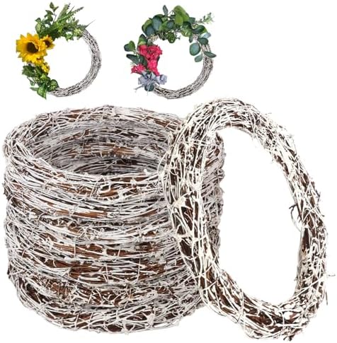 7 Pcs 12 Inch Natural Grapevine Wreath Set