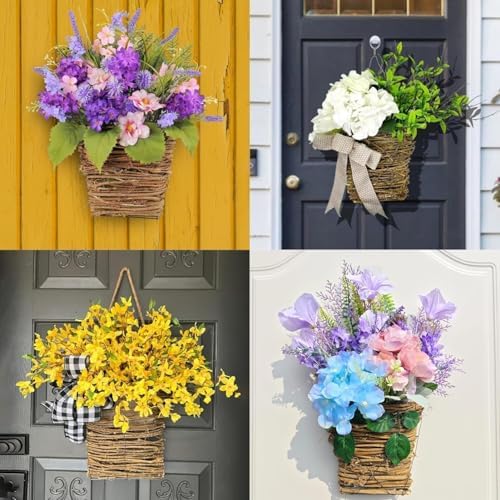 Manutox Cream Hydrangea Door Wreath Basket Hanger