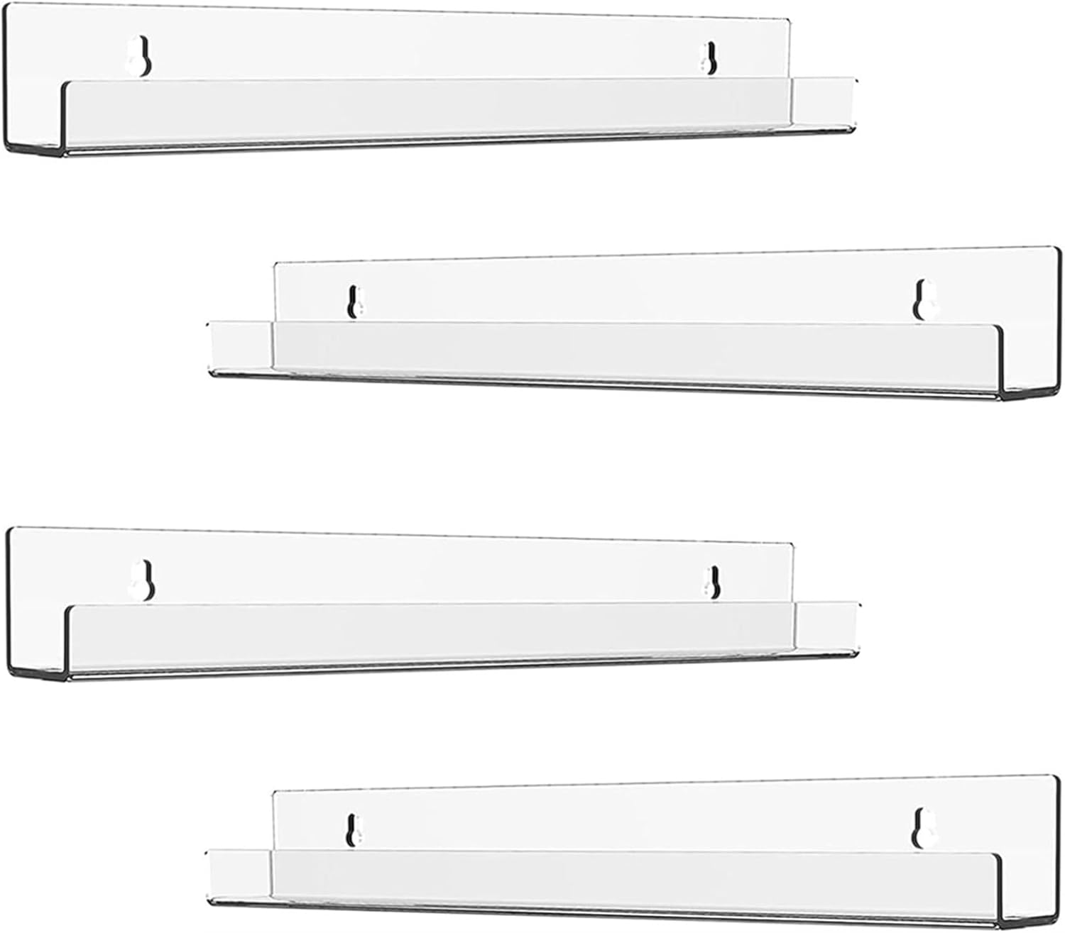 ROYALITA 4 Pack Clear Acrylic Vinyl Record Holders Wall Mount