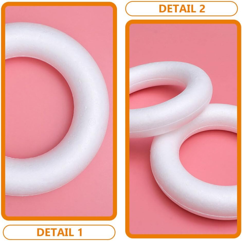 Amosfun Foam Wreath Forms 21cm for DIY Crafts