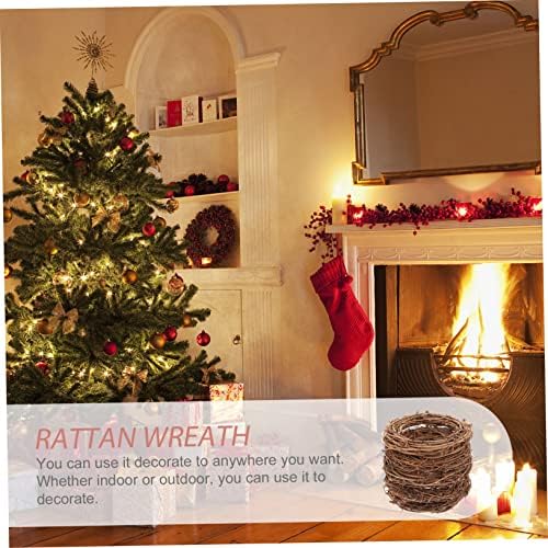 Unomor 5pcs Woven Rattan Wreath for Home Decor