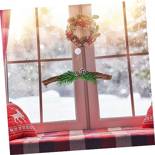 Sosoport Rattan Wreath Hanger Front Door Decor