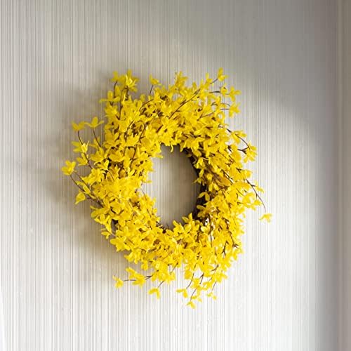 Yellow Forsythia Wreath - 24 Inch Artificial Spring Decor