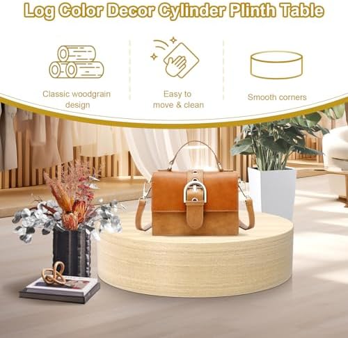 Round Mannequin Display Pedestal Stand with Wood Color